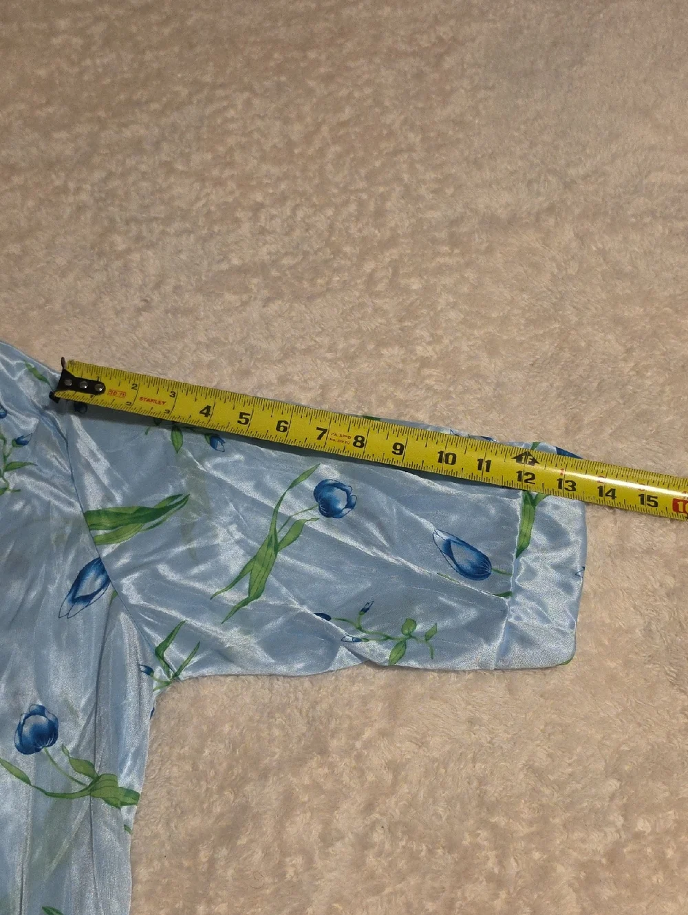 Sindrella Light Blue Floral Satin Robe & Nightgown Set -Elegant Lounge Wear XXXL
